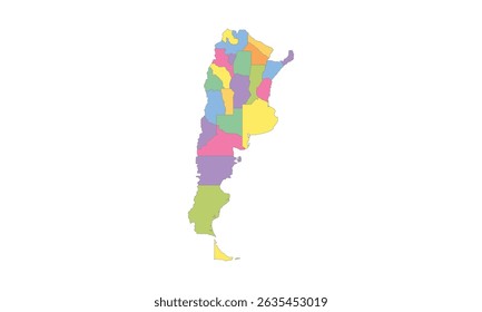 Multicolor Map of Argentina with Provinces