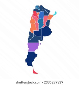 Mapa Multicolor de Argentina con provincias, puede ser utilizado para diseños de negocios, presentaciones o cualquier diseño adecuado.