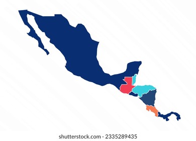 Multicolor Map of Central America With Provinces, can be used for business designs, presentation designs or any suitable designs.