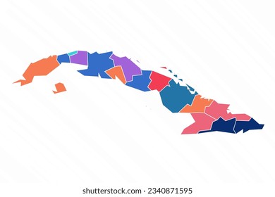Mapa Multicolor de Cuba con provincias, puede ser utilizado para diseños de negocios, presentaciones o cualquier diseño adecuado.