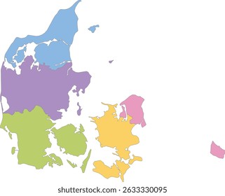 Multicolor Map of Denmark with Regions