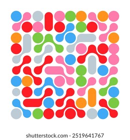 Multicolor metaballs seamless pattern vector background