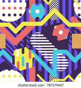 multicolor modern pop art geometric seamless pattern