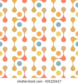 multicolor molecules seamless pattern vector eps10 for fabric, paper and web design