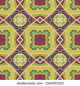 Multi-Color Morocco Seamless Pattern. Traditional Arabic Islamic Background. Vintage, Turkish, Indian style Ideal for carpet, ceramics, tiles. Vector Illustration.