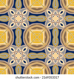 Multi-Color Morocco Seamless Pattern. Traditional Arabic Islamic Background. Vintage, Turkish, Indian style Ideal for carpet, ceramics, tiles. Vector Illustration.