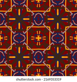 Multi-Color Morocco Seamless Pattern. Traditional Arabic Islamic Background. Vintage, Turkish, Indian style Ideal for carpet, ceramics, tiles. Vector Illustration.