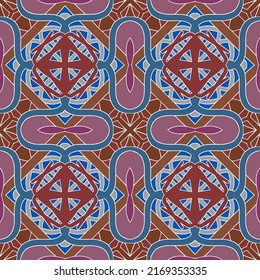 Multi-Color Morocco Seamless Pattern. Traditional Arabic Islamic Background. Vintage, Turkish, Indian style Ideal for carpet, ceramics, tiles. Vector Illustration.
