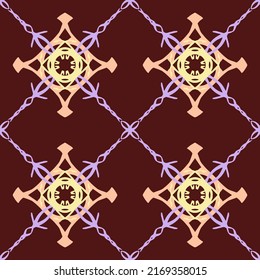 Multi-Color Morocco Seamless Pattern. Traditional Arabic Islamic Background. Vintage, Turkish, Indian style Ideal for carpet, ceramics, tiles. Vector Illustration.