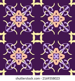 Multi-Color Morocco Seamless Pattern. Traditional Arabic Islamic Background. Vintage, Turkish, Indian style Ideal for carpet, ceramics, tiles. Vector Illustration.