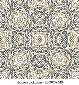 Multicolor mosaic pattern in yellow and green colors. Batik texture pattern.