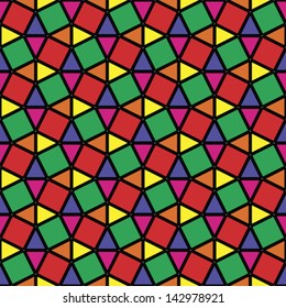 Multicolor Mosaic Textured Kaleidoscope Pattern