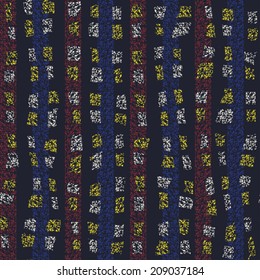 Multicolor Mottled Textured Checkered and Striped Pattern
