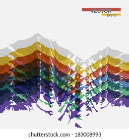 Multicolor Mountains Abstract Background Vector