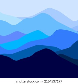 Multicolor mountains panorama, translucent waves, abstract color glass shapes, modern background, vector design Illustration for you project