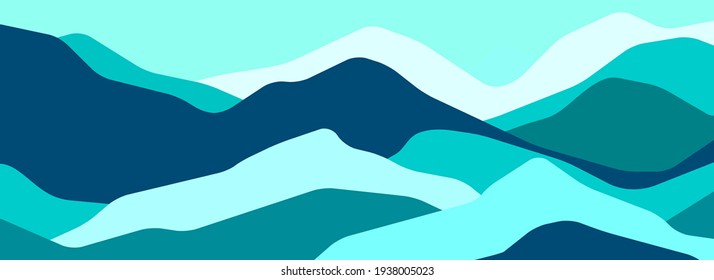 Multicolor mountains, translucent waves, abstract color glass shapes, modern background, vector design Illustration for you project