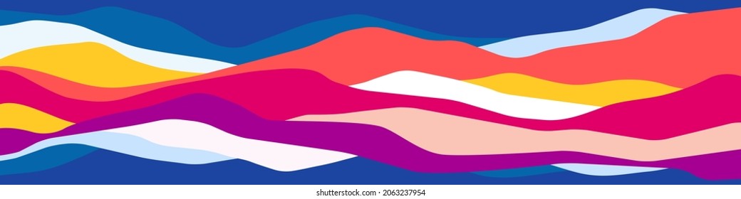 Multicolor mountains, translucent waves, abstract color glass shapes, modern background, vector design Illustration for you project