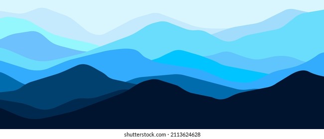 Multicolor mountains, translucent waves, abstract color glass shapes, modern background, vector design Illustration for you project