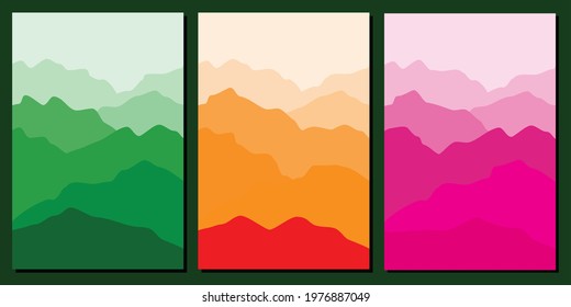 Multicolor mountains, waves, abstract color glass shapes, modern background, vector design illustration for your project