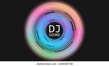 Multicolor music vinyl disc. Abstract background