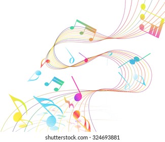 Multicolor Musical Design Music Staff Elements Stock Vector (Royalty ...