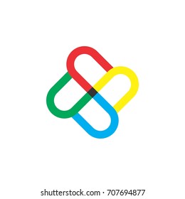 Multicolor n or SS letter rotary logo design vector