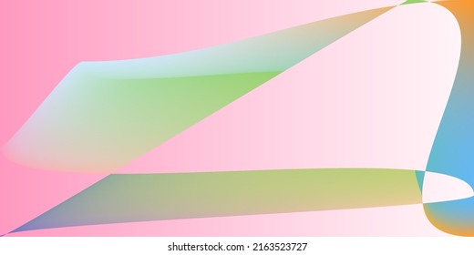 Multicolor Neon Color Dynamic Smooth Surface. Psychedelic Modern Digital Layers Illustration. Shape Pastel Futuristic Minimal Rainbow Gradient Mesh. Pink Smooth Technology Fluid Original Background.