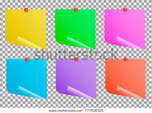 Multicolor Notes Isolated On Transparent Background Stock Vector