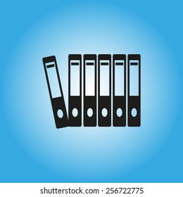 Multicolor Office Folder File Horizontal Composition Isolated