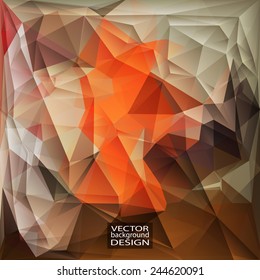 Multicolor ( Orange, Brown, Gray ) Design Templates. Geometric Triangular Abstract Modern Vector Background. 