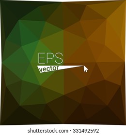 multicolor  orange green geometric rumpled triangular low poly style gradient illustration graphic background. Vector polygonal design for your business.