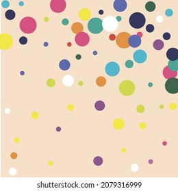 Multicolor Orange Play Indigo Pastel Print. Kids Turquoise Circles Rainbow Blue Design Pic. White Red Color Colorful Yellow Green Composition. Polka dots Pink Dark Purple Children Wallpaper.