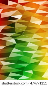 multicolor orange, red, green geometric banner with rumpled triangular low poly origami style background. vector illustration. for your idea business, wallpaper, web-design.