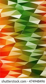 multicolor orange, red, green geometric banner with rumpled triangular low poly origami style background. vector illustration. for your idea business, wallpaper, web-design.