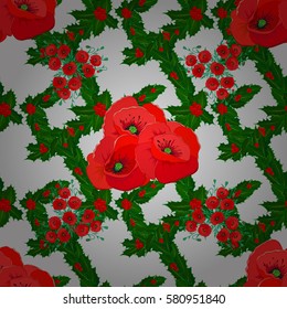 Multicolor ornament with many small simple flowers over a gray background. Vector abstract for design, wrapping, textile or fabric.