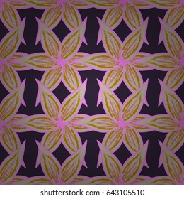Multicolor ornament of small simple blue flowers, vector abstract seamless pattern for fabric or textile design.