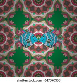 Multicolor ornament of small simple blue flowers, vector abstract seamless pattern for fabric or textile design.