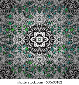 Multicolor ornament of small simple doodles, vector abstract seamless pattern for fabric or textile design.