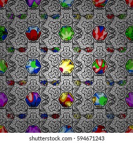 Multicolor ornament of small simple flowers, vector abstract seamless pattern for fabric or textile design.