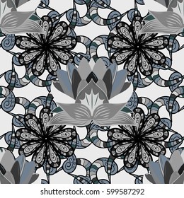 Multicolor ornament of small simple flowers, vector abstract seamless pattern for fabric or textile design.