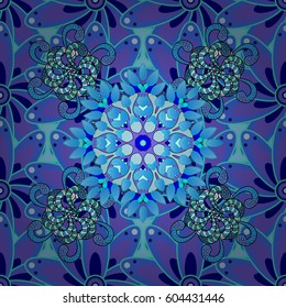 Multicolor ornament of small simple flowers, vector abstract seamless pattern for fabric or textile design.