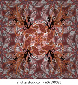 Multicolor ornament of small simple flowers, vector abstract seamless pattern for fabric or textile design.