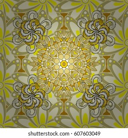 Multicolor ornament of small simple flowers, vector abstract seamless pattern for fabric or textile design.