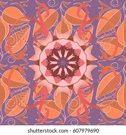 Multicolor ornament of small simple flowers, vector abstract seamless pattern for fabric or textile design.