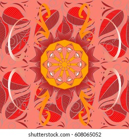 Multicolor ornament of small simple flowers, vector abstract seamless pattern for fabric or textile design.