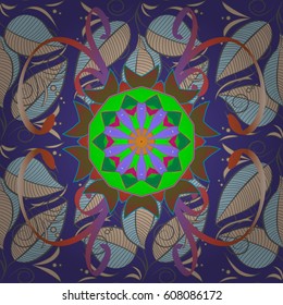 Multicolor ornament of small simple flowers, vector abstract seamless pattern for fabric or textile design.