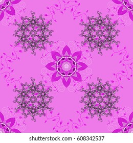 Multicolor ornament of small simple flowers, vector abstract seamless pattern for fabric or textile design.