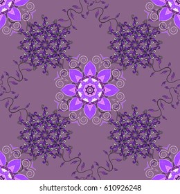 Multicolor ornament of small simple flowers, vector abstract seamless pattern for fabric or textile design.