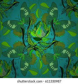 Multicolor ornament of small simple flowers, vector abstract seamless pattern for fabric or textile design.