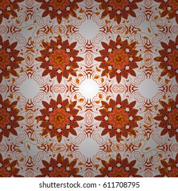Multicolor ornament of small simple flowers, vector abstract seamless pattern for fabric or textile design.